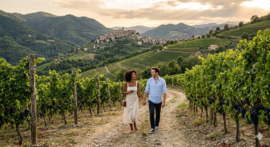 Routes through hills and vineyards