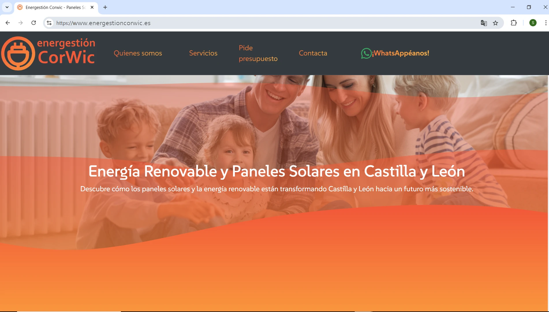 Captura del sitio web de la consultora energética desarrollado por Sergio Todaro
