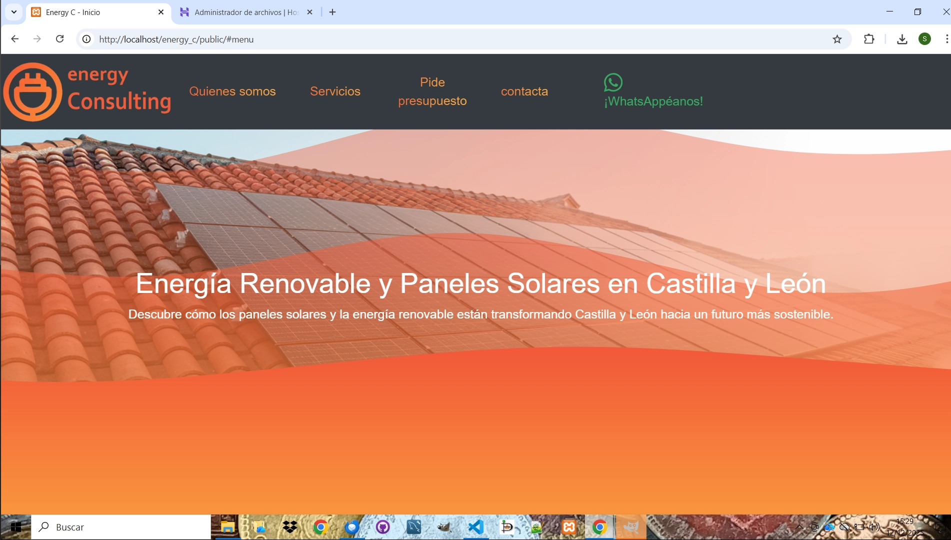 Progetto di sito web per la società di consulenza energetica sviluppato da Sergio Todaro.